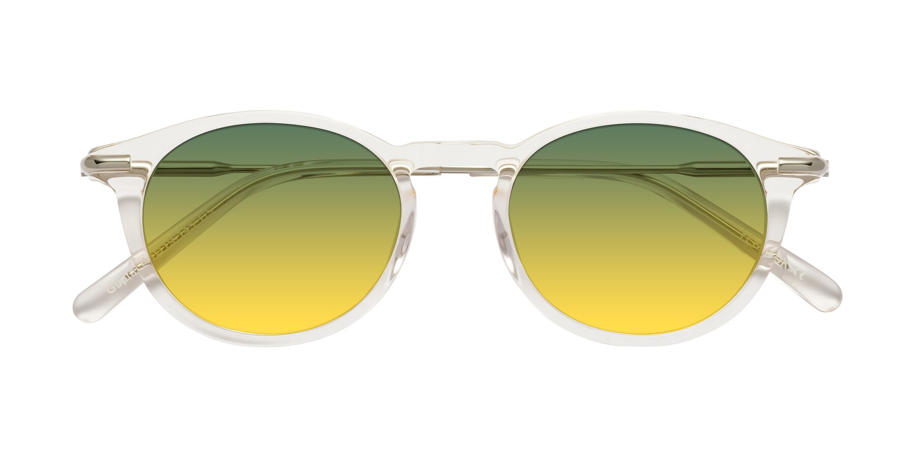 Folded Front of Gupta in Clear with Green / Yellow Gradient Lenses