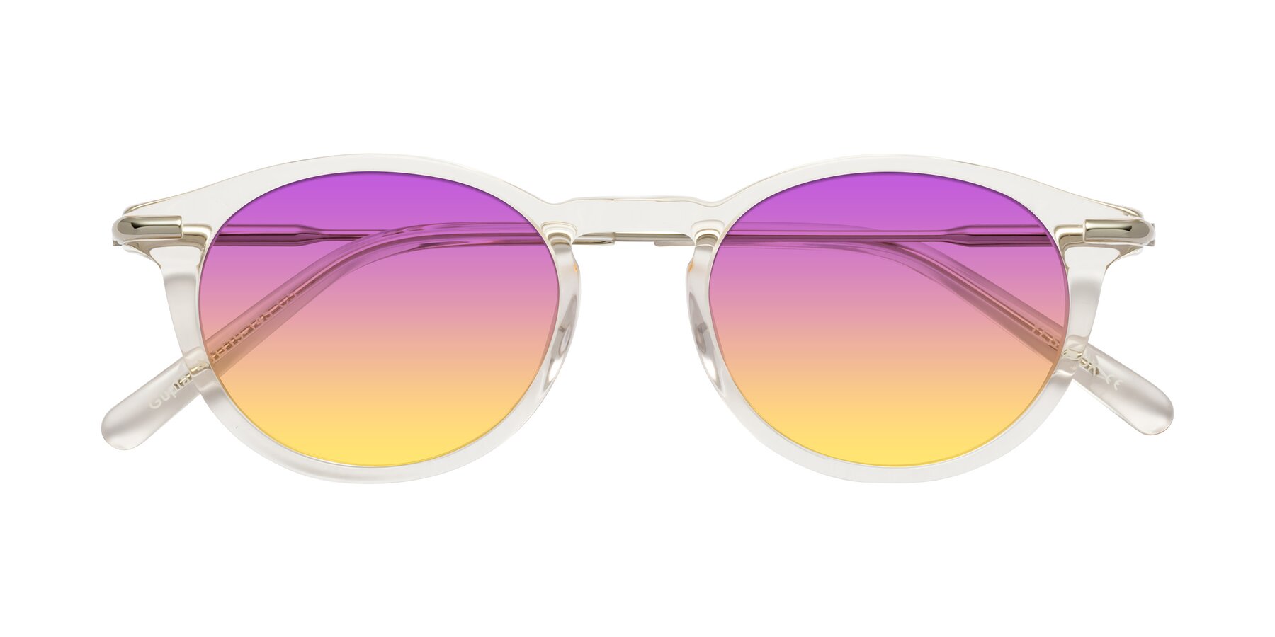 Folded Front of Gupta in Clear with Purple / Yellow Gradient Lenses