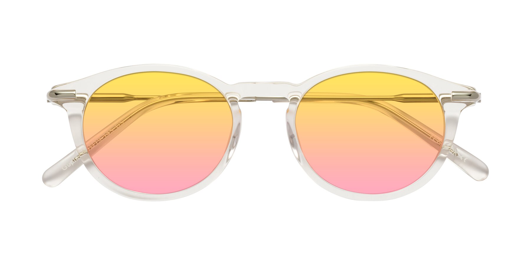 Folded Front of Gupta in Clear with Yellow / Pink Gradient Lenses