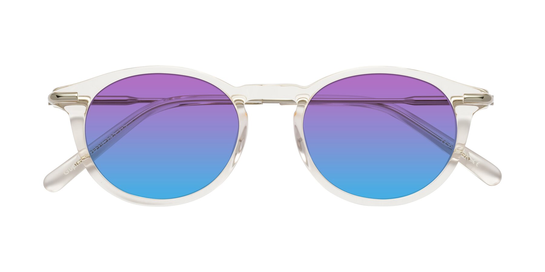 Folded Front of Gupta in Clear with Purple / Blue Gradient Lenses