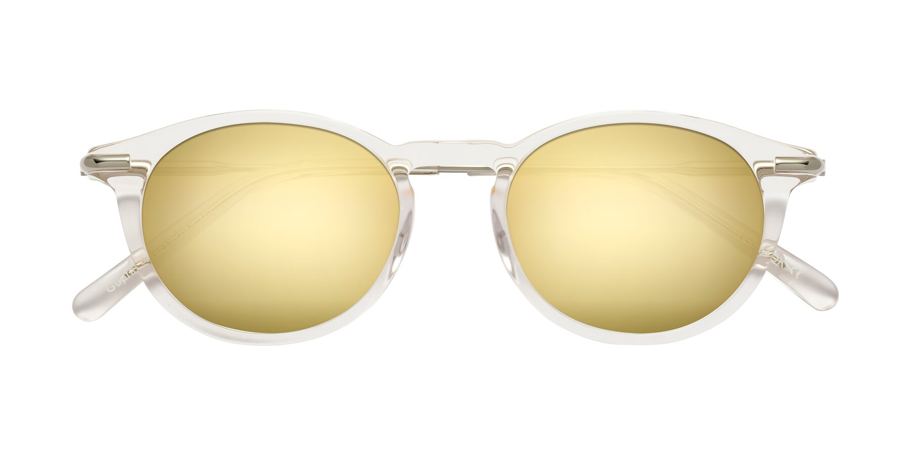 Folded Front of Gupta in Clear with Gold Mirrored Lenses