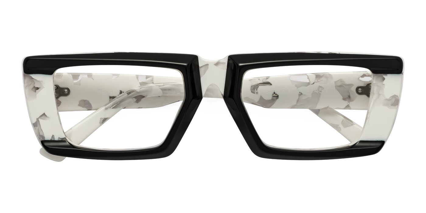 Hasan - Black / White Tortoise Eyeglasses