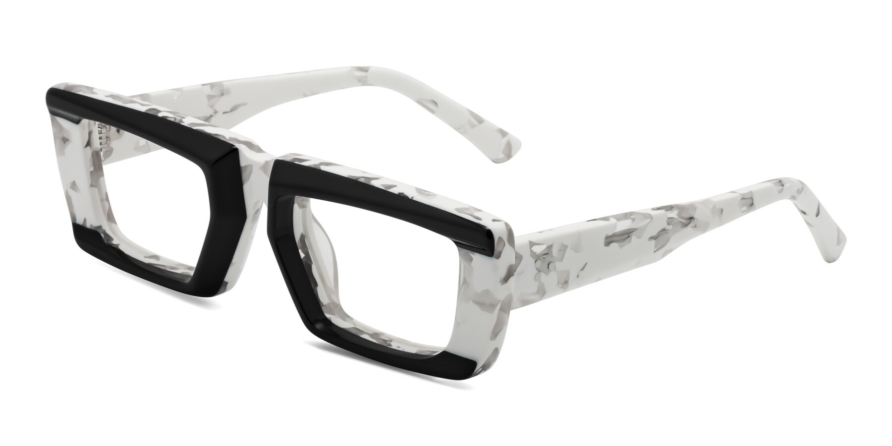 Angle of Hasan in Black-White Tortoise with Clear Reading Eyeglass Lenses