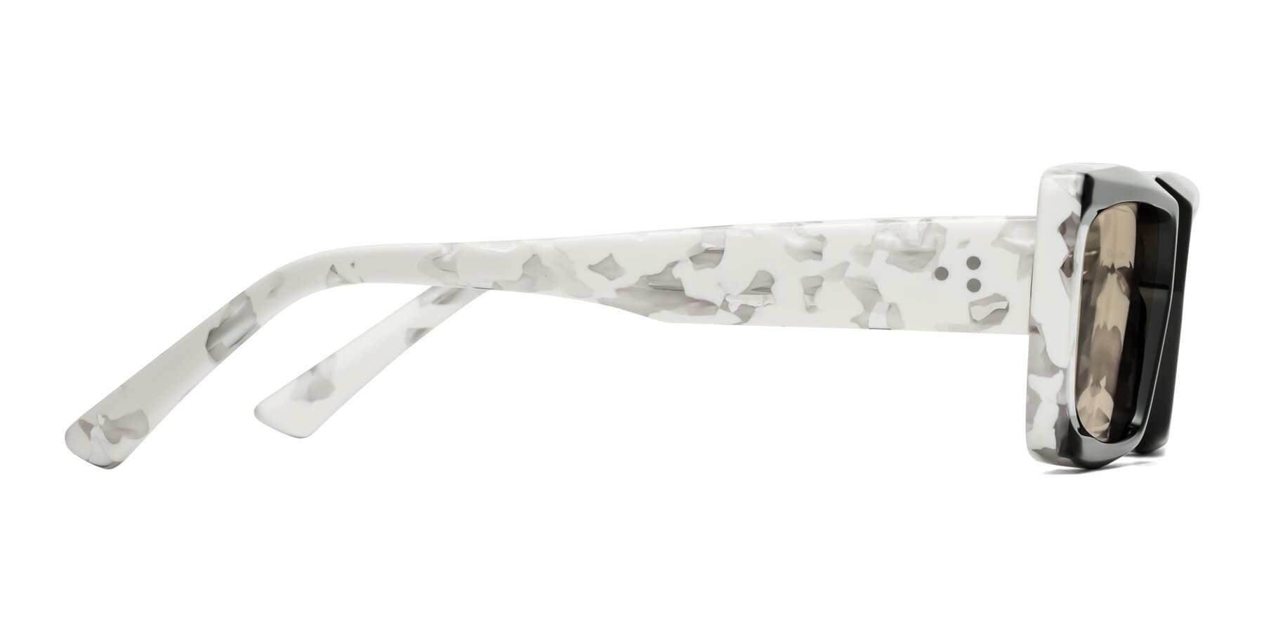 Side of Hasan in Black-White Tortoise with Light Brown Tinted Lenses