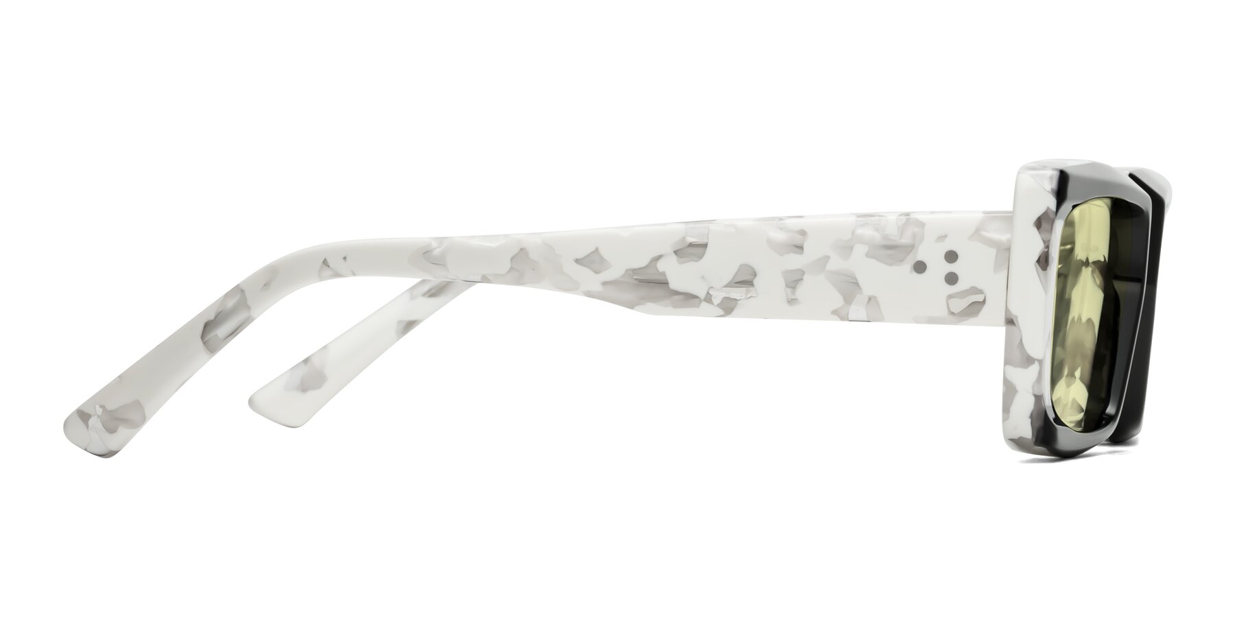 Side of Hasan in Black-White Tortoise with Light Yellow Tinted Lenses