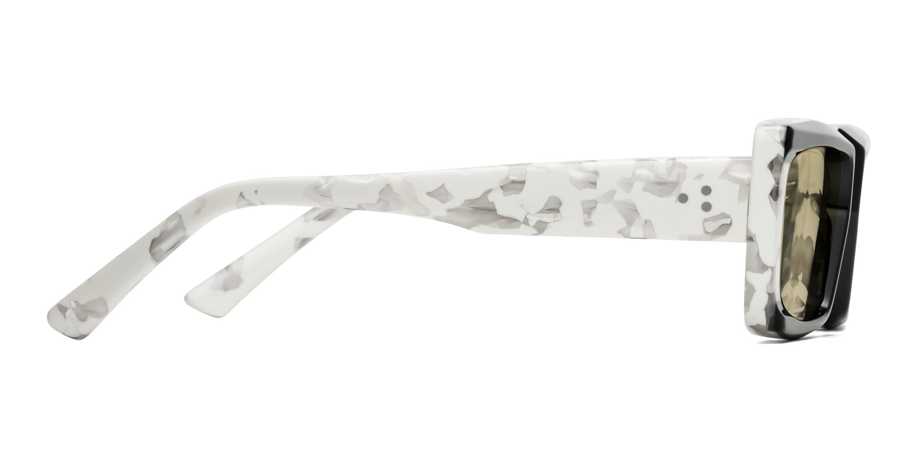 Side of Hasan in Black-White Tortoise with Light Champagne Tinted Lenses