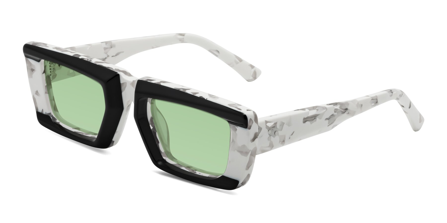 Angle of Hasan in Black-White Tortoise with Medium Green Tinted Lenses