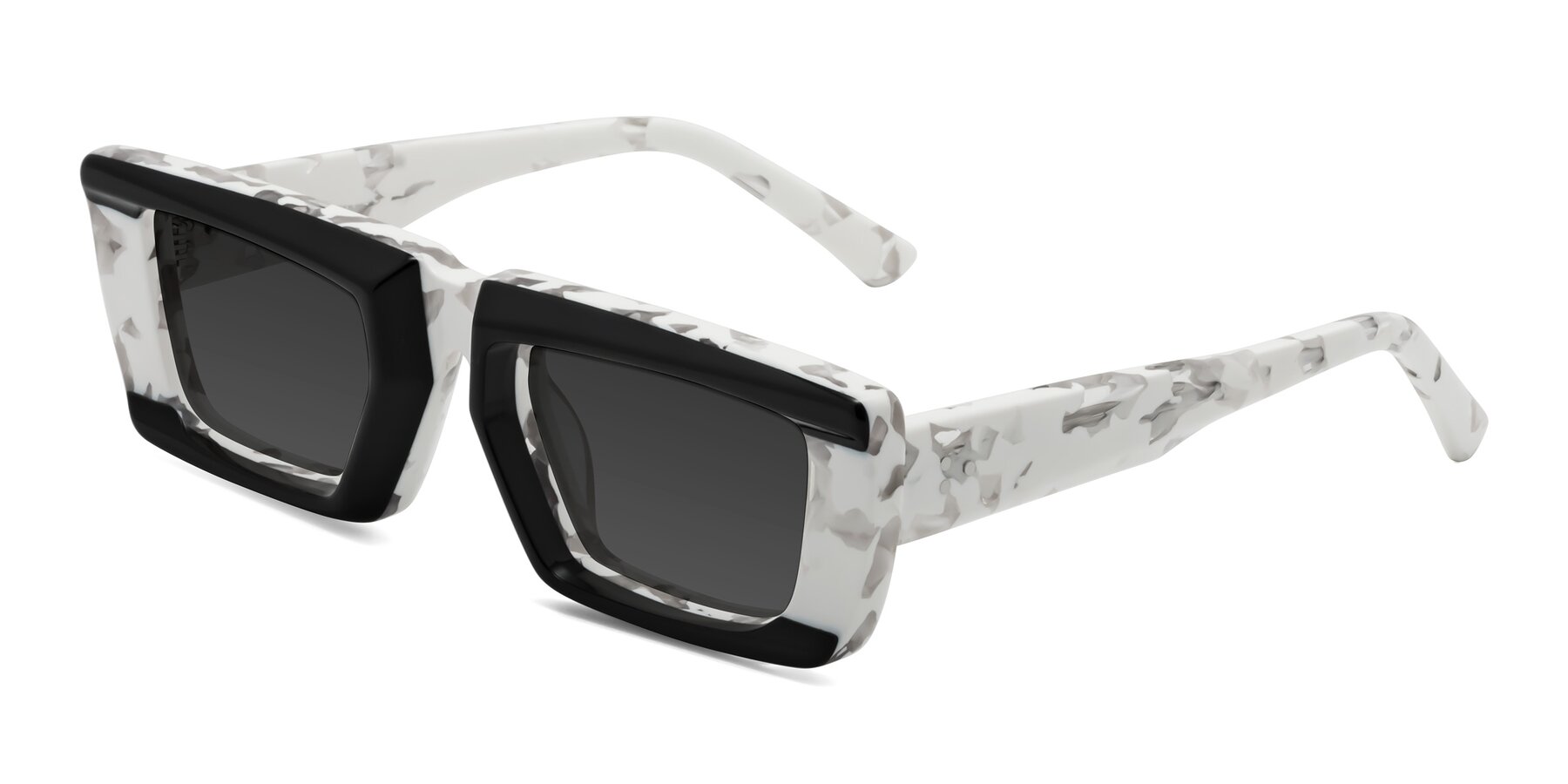 Angle of Hasan in Black-White Tortoise with Gray Tinted Lenses