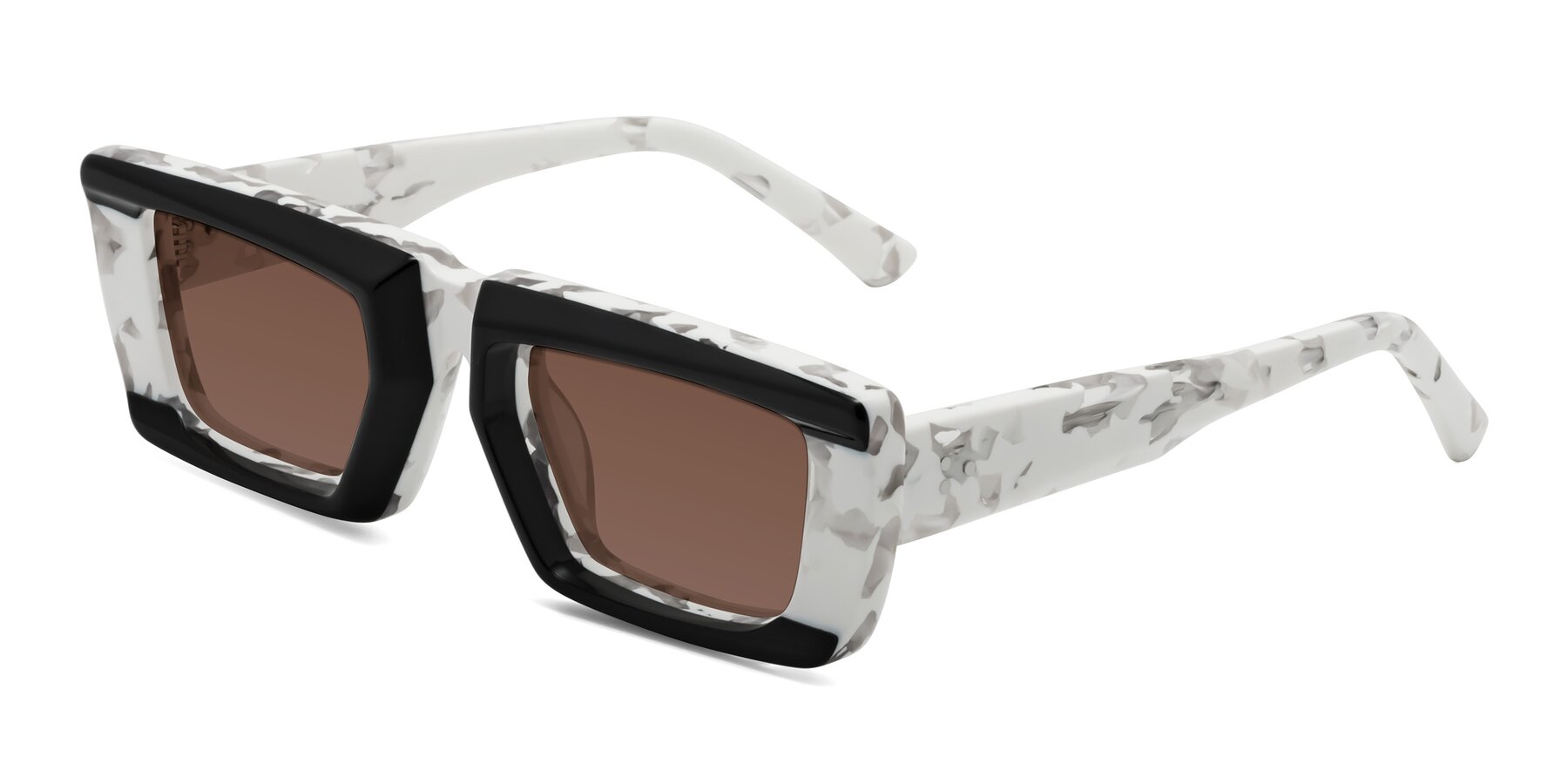 Angle of Hasan in Black-White Tortoise with Brown Tinted Lenses
