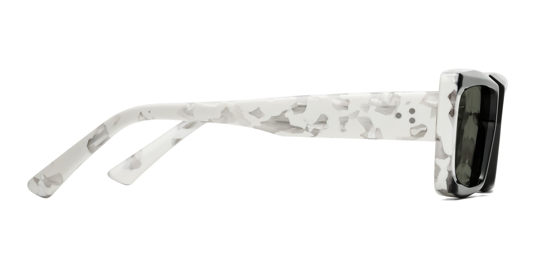 Side of Hasan in Black-White Tortoise with Gray Polarized Lenses