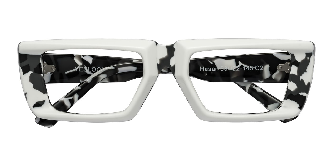 Hasan - White / Black Tortoise Blue Light Glasses