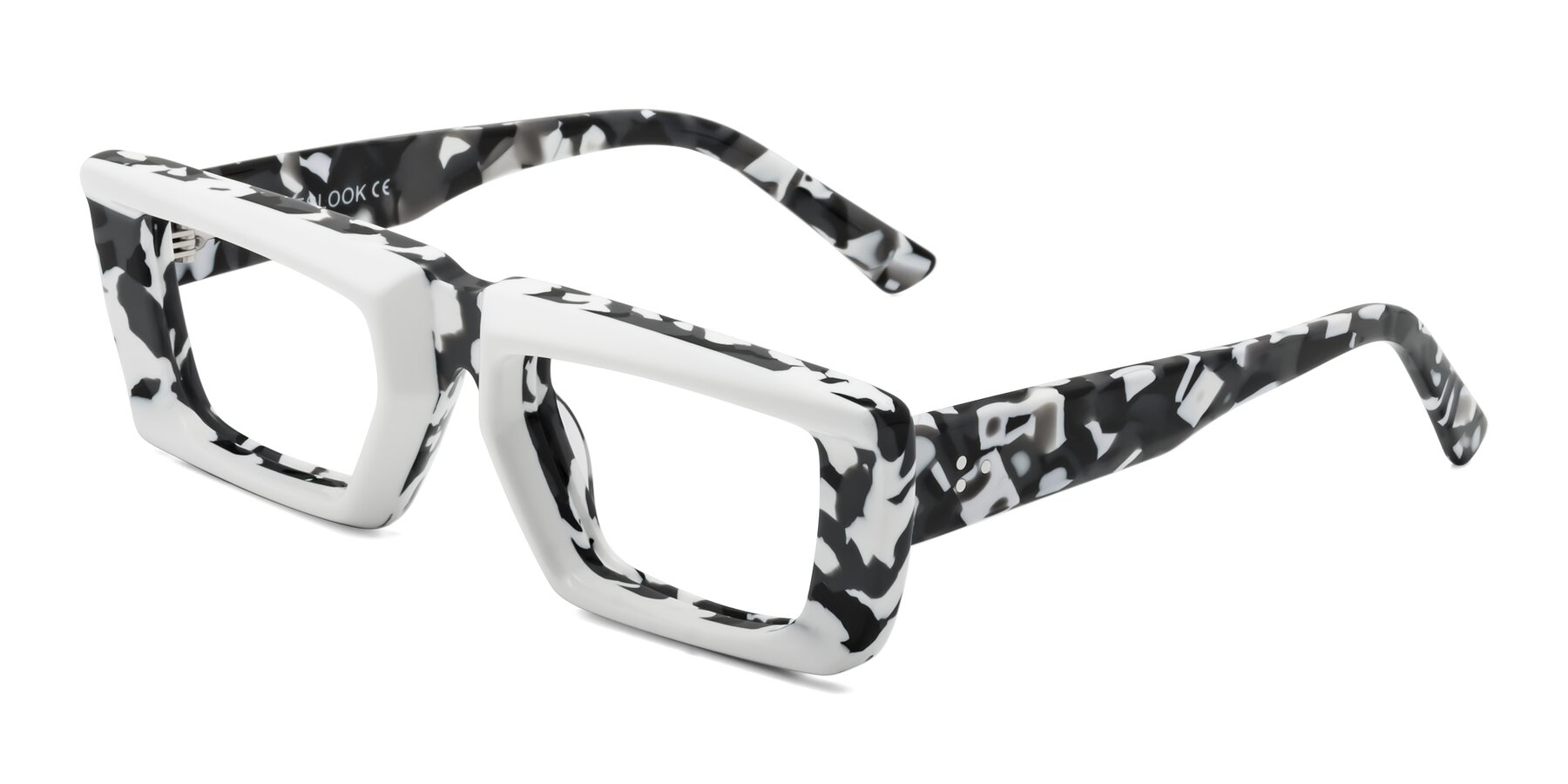 Angle of Hasan in White-Black Tortoise with Clear Blue Light Blocking Lenses