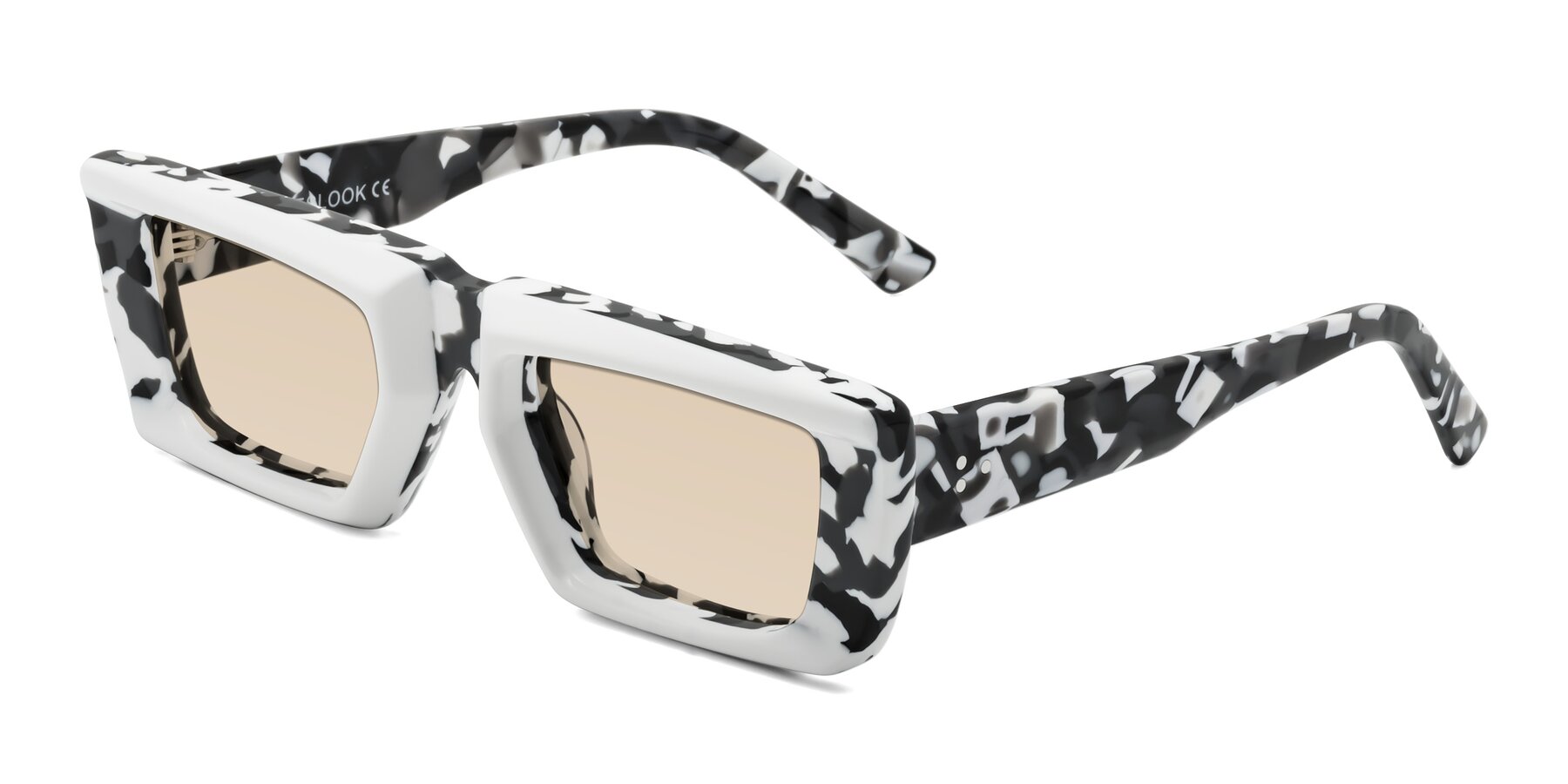 Angle of Hasan in White-Black Tortoise with Light Brown Tinted Lenses
