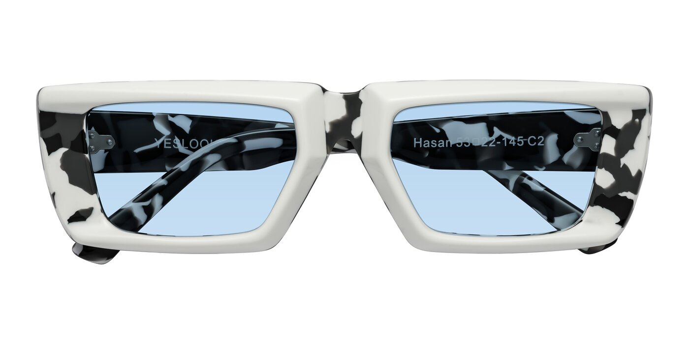 Hasan - White/Black Tortoise Tinted Sunglasses