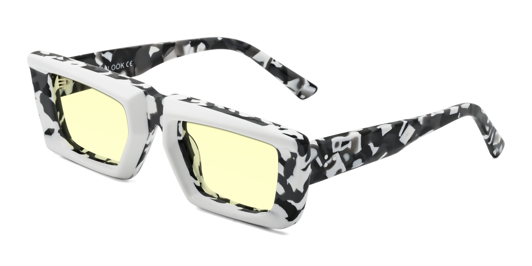Angle of Hasan in White-Black Tortoise with Light Yellow Tinted Lenses
