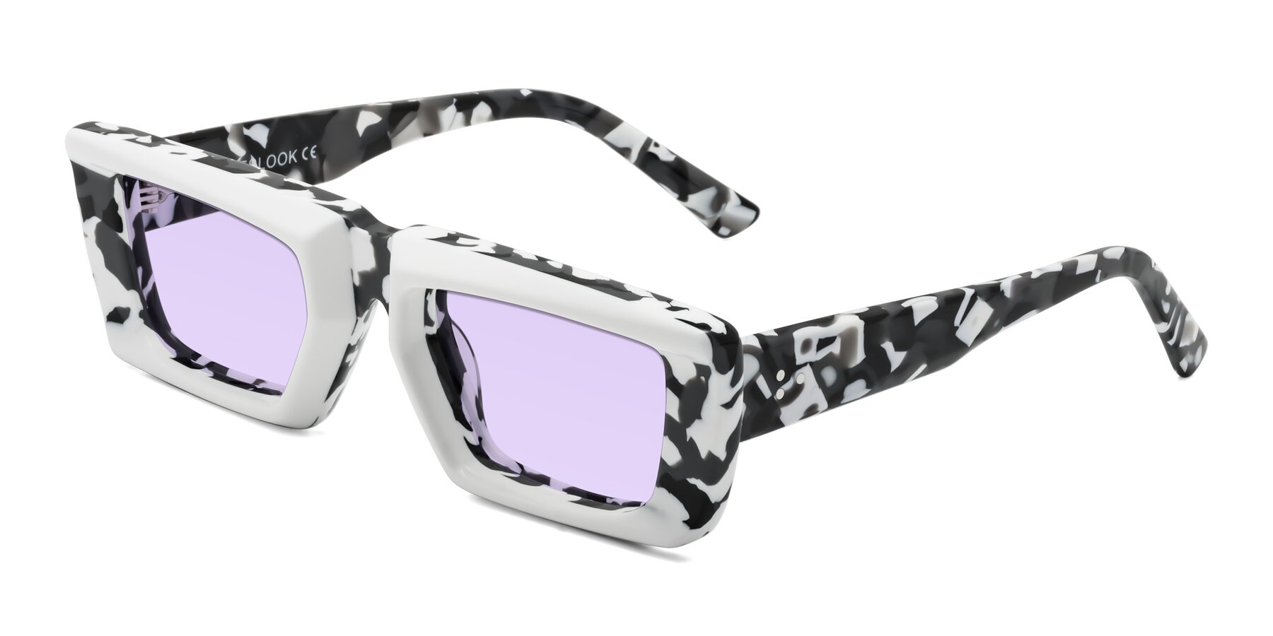 Angle of Hasan in White-Black Tortoise with Light Purple Tinted Lenses