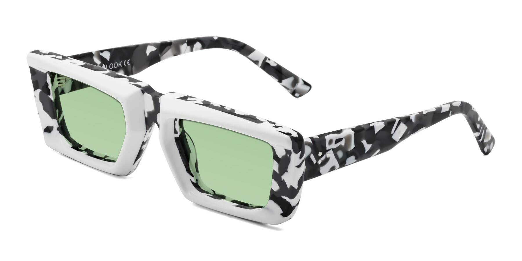 Angle of Hasan in White-Black Tortoise with Medium Green Tinted Lenses