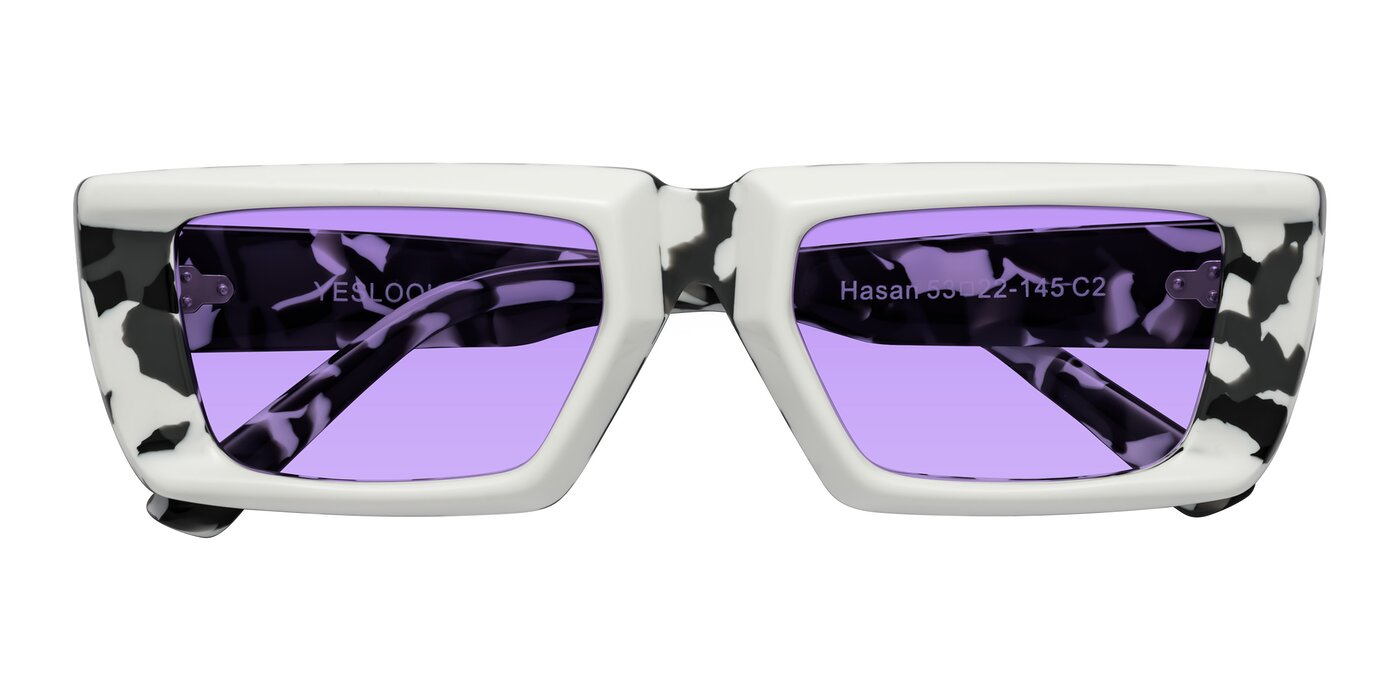 Hasan - White/Black Tortoise Tinted Sunglasses