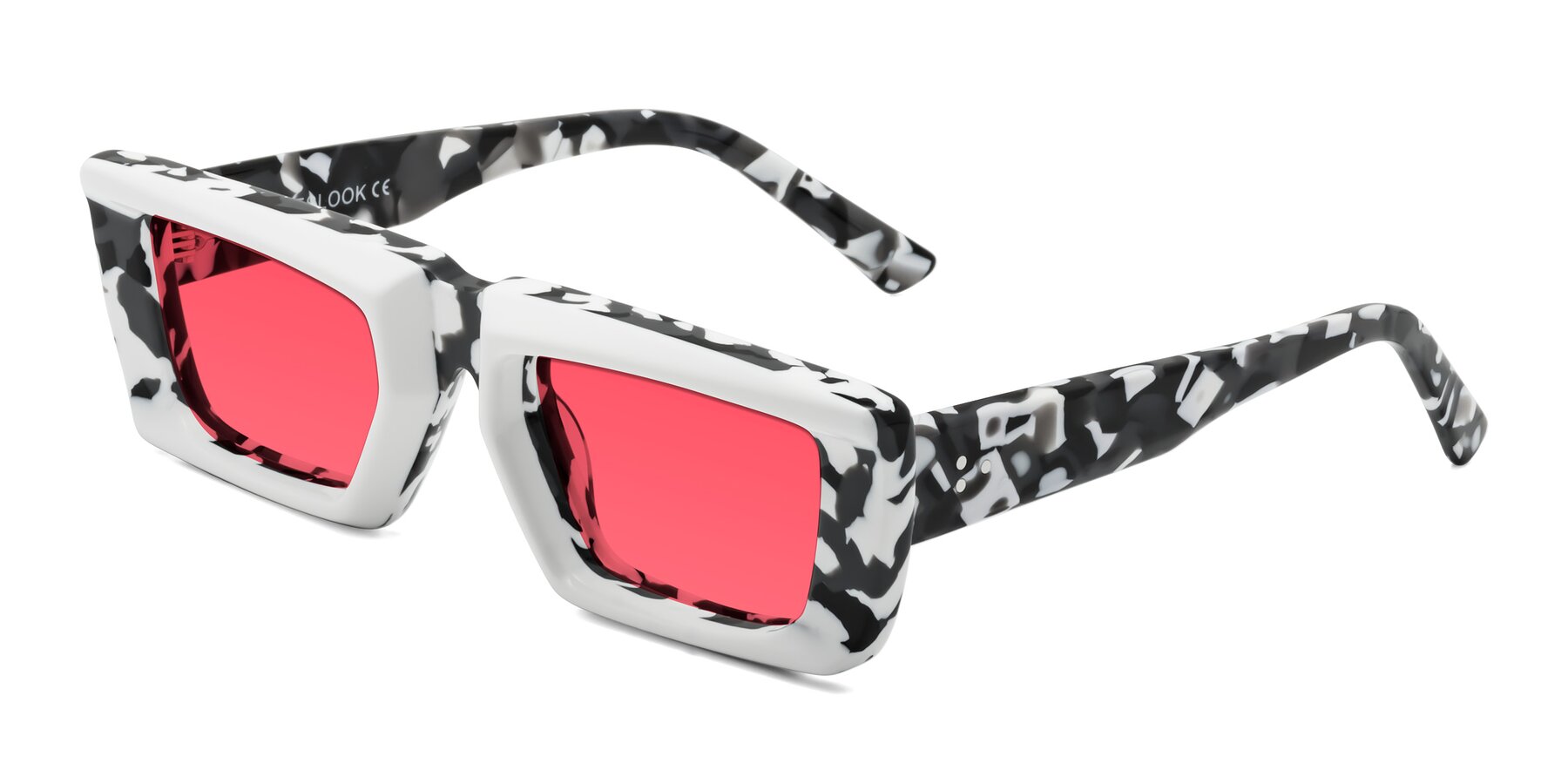 Angle of Hasan in White-Black Tortoise with Red Tinted Lenses