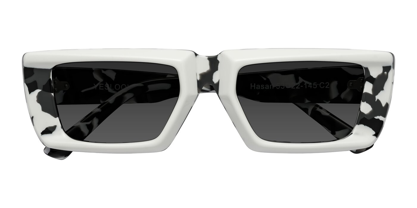 Hasan - White/Black Tortoise Tinted Sunglasses