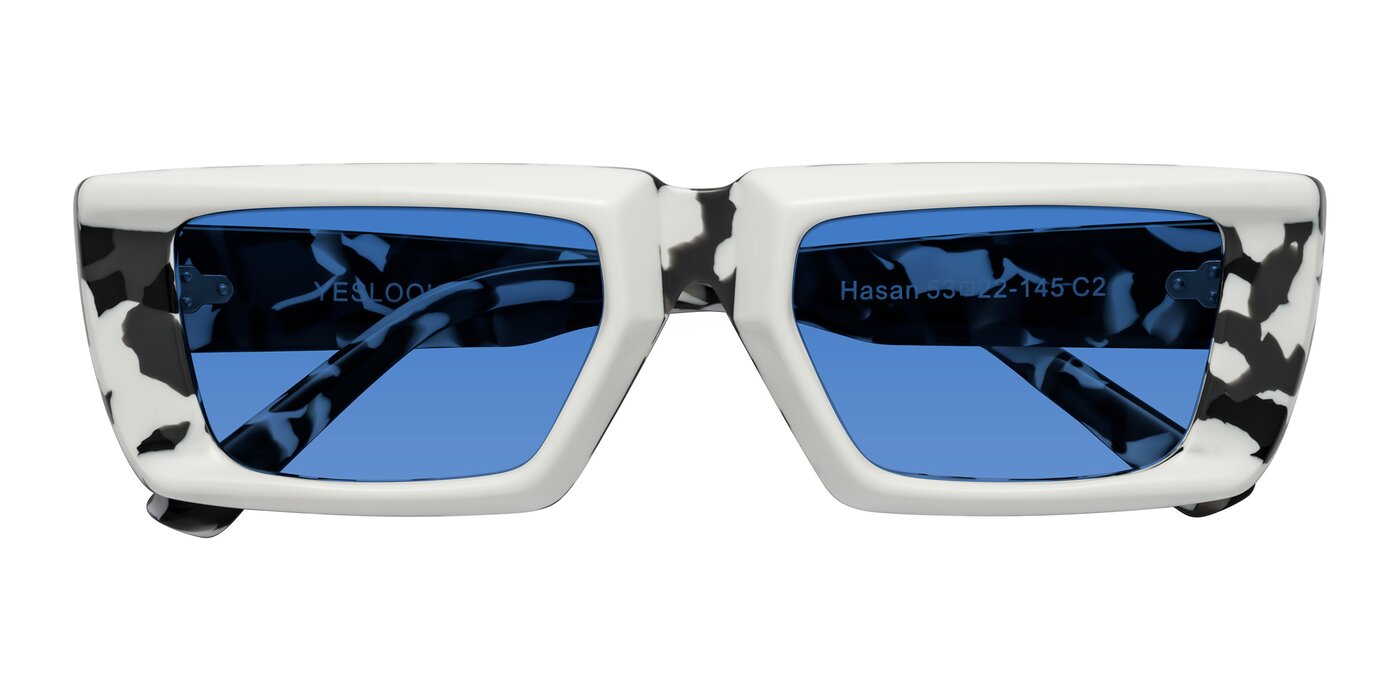 Hasan - White/Black Tortoise Tinted Sunglasses