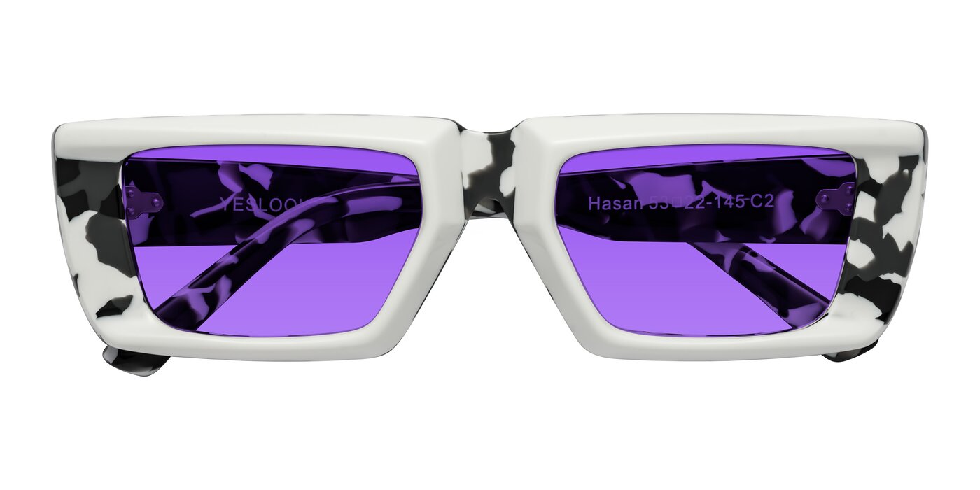Hasan - White/Black Tortoise Tinted Sunglasses