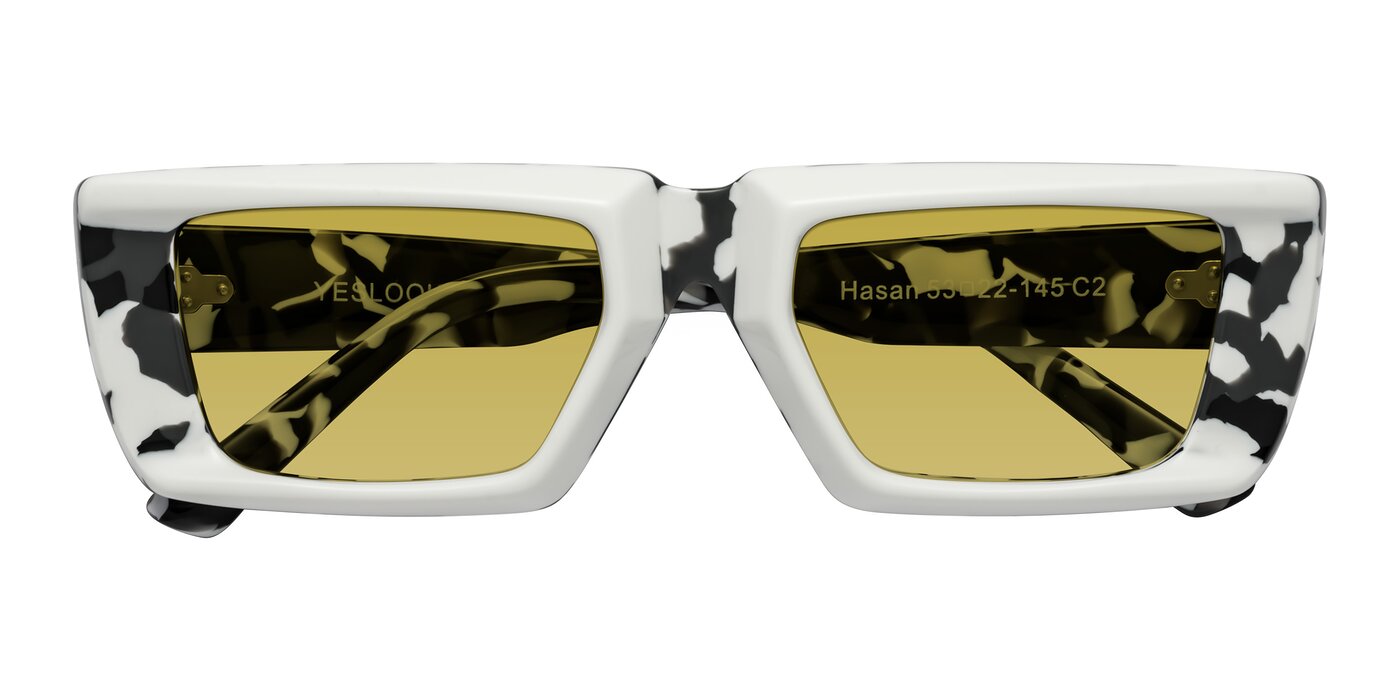 Hasan - White/Black Tortoise Tinted Sunglasses