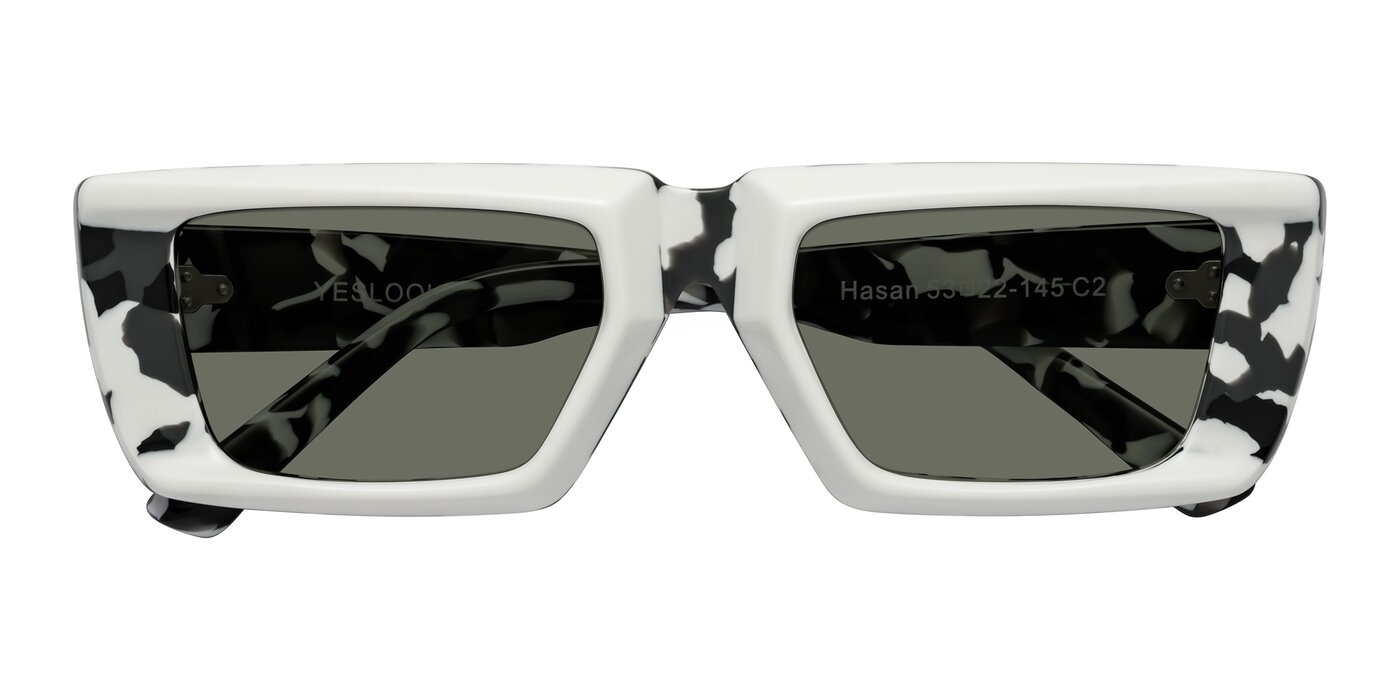 Hasan - White/Black Tortoise Polarized Sunglasses