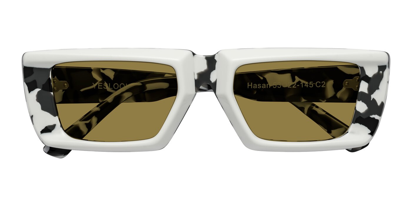 Hasan - White/Black Tortoise Polarized Sunglasses