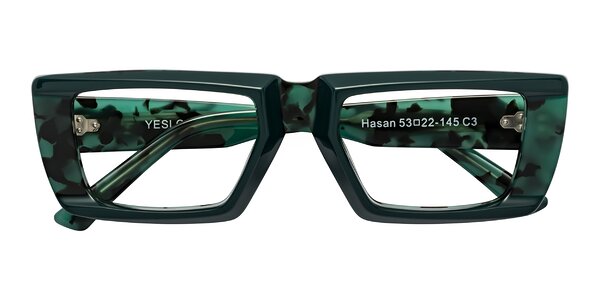 Front of Hasan in Forest Green / Green Tortoise