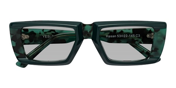 Front of Hasan in Forest Green / Green Tortoise