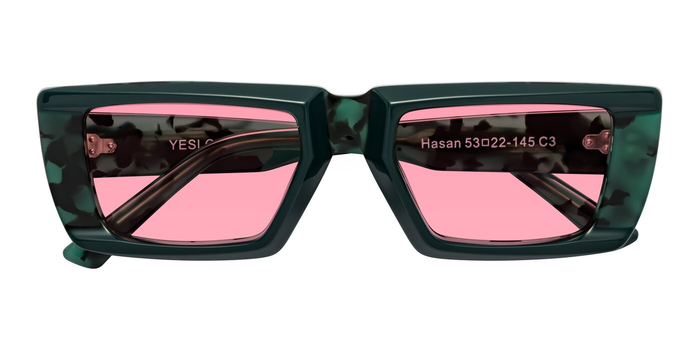 Hasan - Forest Green/Green Tortoise Tinted Sunglasses