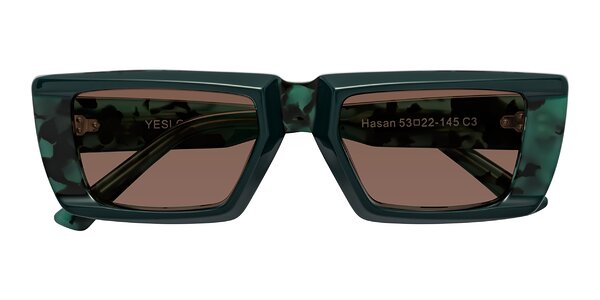 Front of Hasan in Forest Green / Green Tortoise