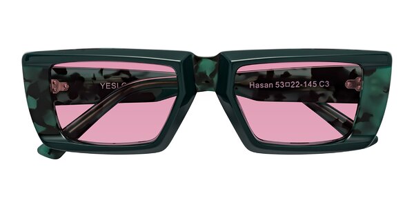 Front of Hasan in Forest Green / Green Tortoise