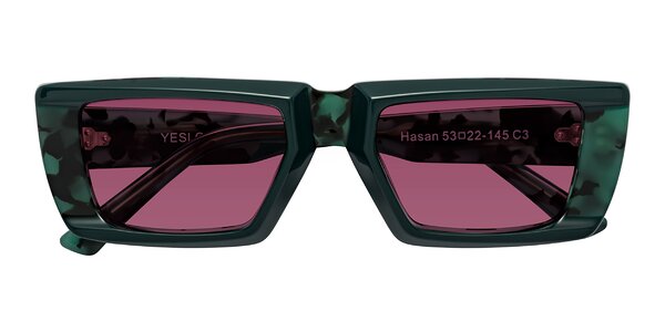 Front of Hasan in Forest Green / Green Tortoise