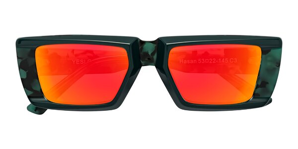 Front of Hasan in Forest Green / Green Tortoise