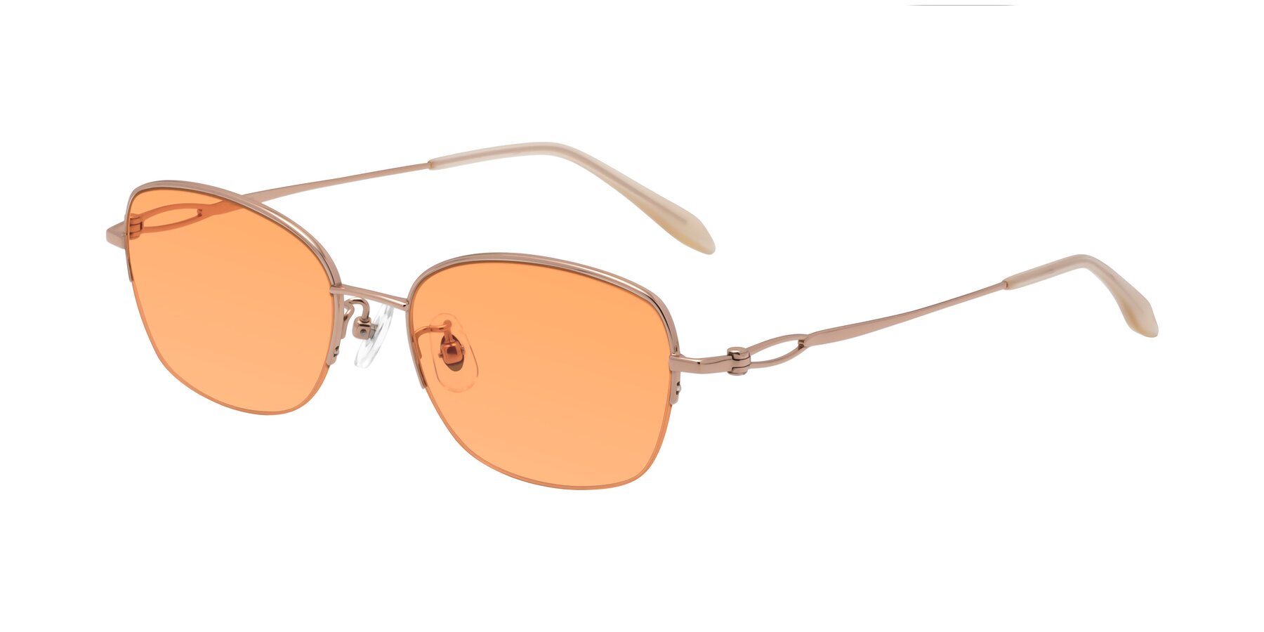 Angle of Hiso in Gold with Medium Orange Tinted Lenses