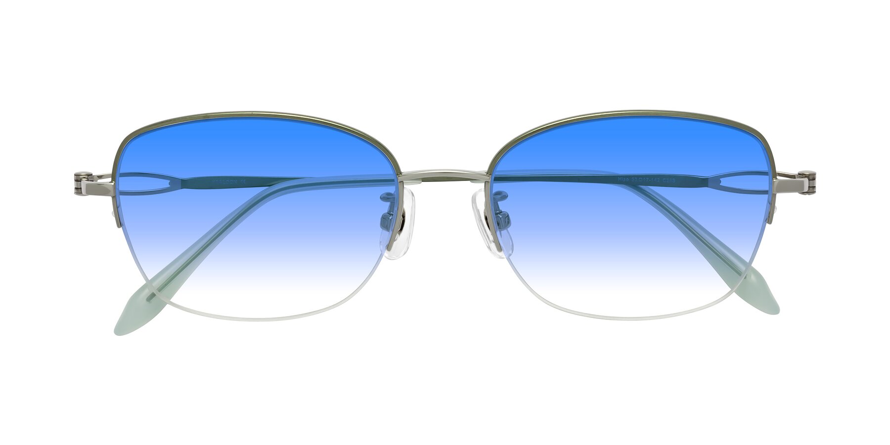 Folded Front of Hiso in Light Green with Blue Gradient Lenses