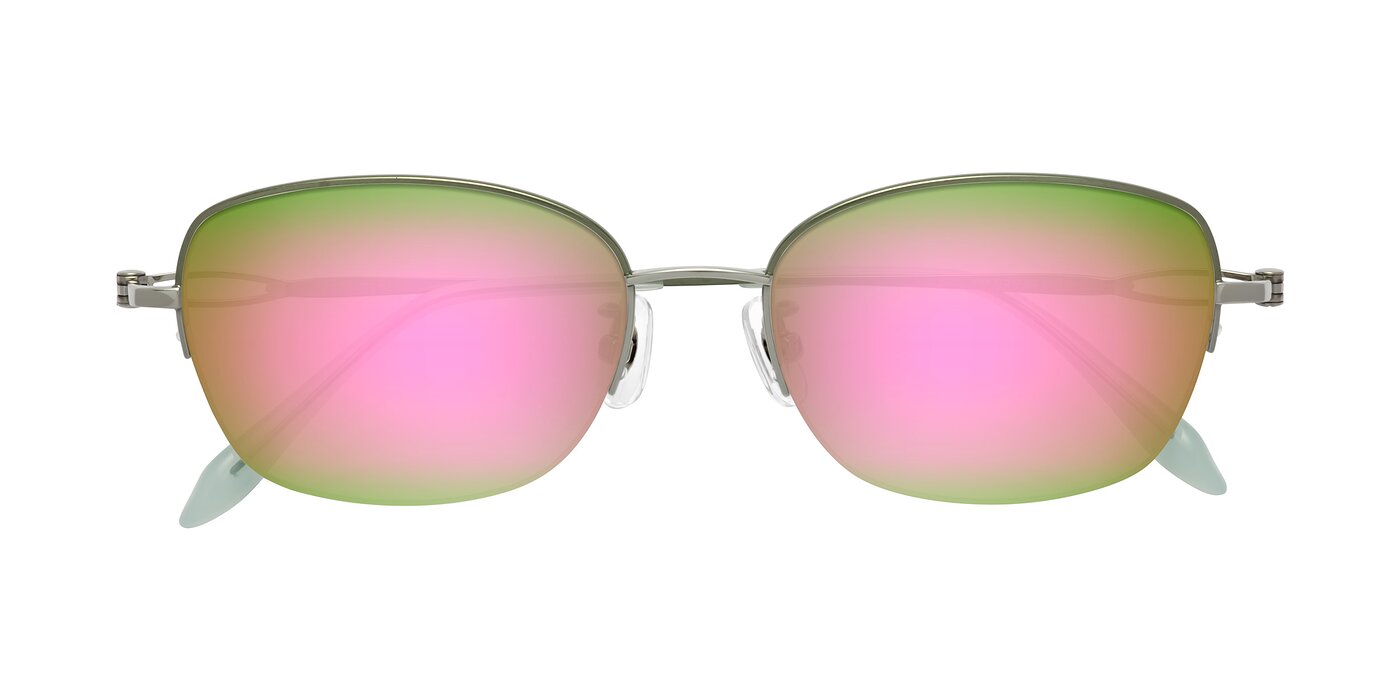 Hiso - Light Green Flash Mirrored Sunglasses