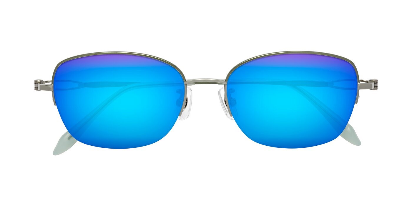 Hiso - Light Green Flash Mirrored Sunglasses