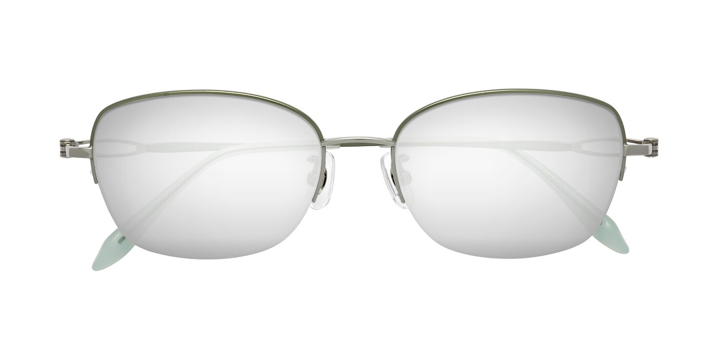 Hiso - Light Green Flash Mirrored Sunglasses