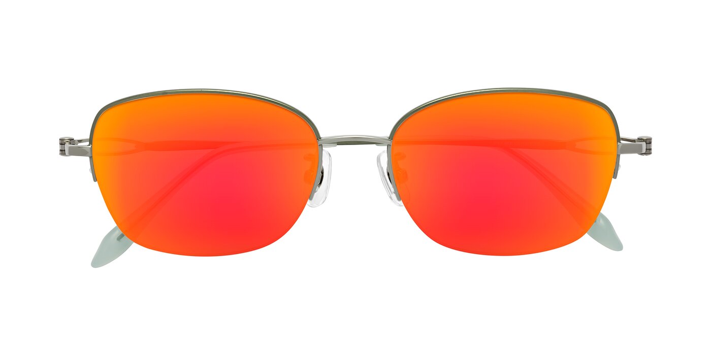 Hiso - Light Green Flash Mirrored Sunglasses