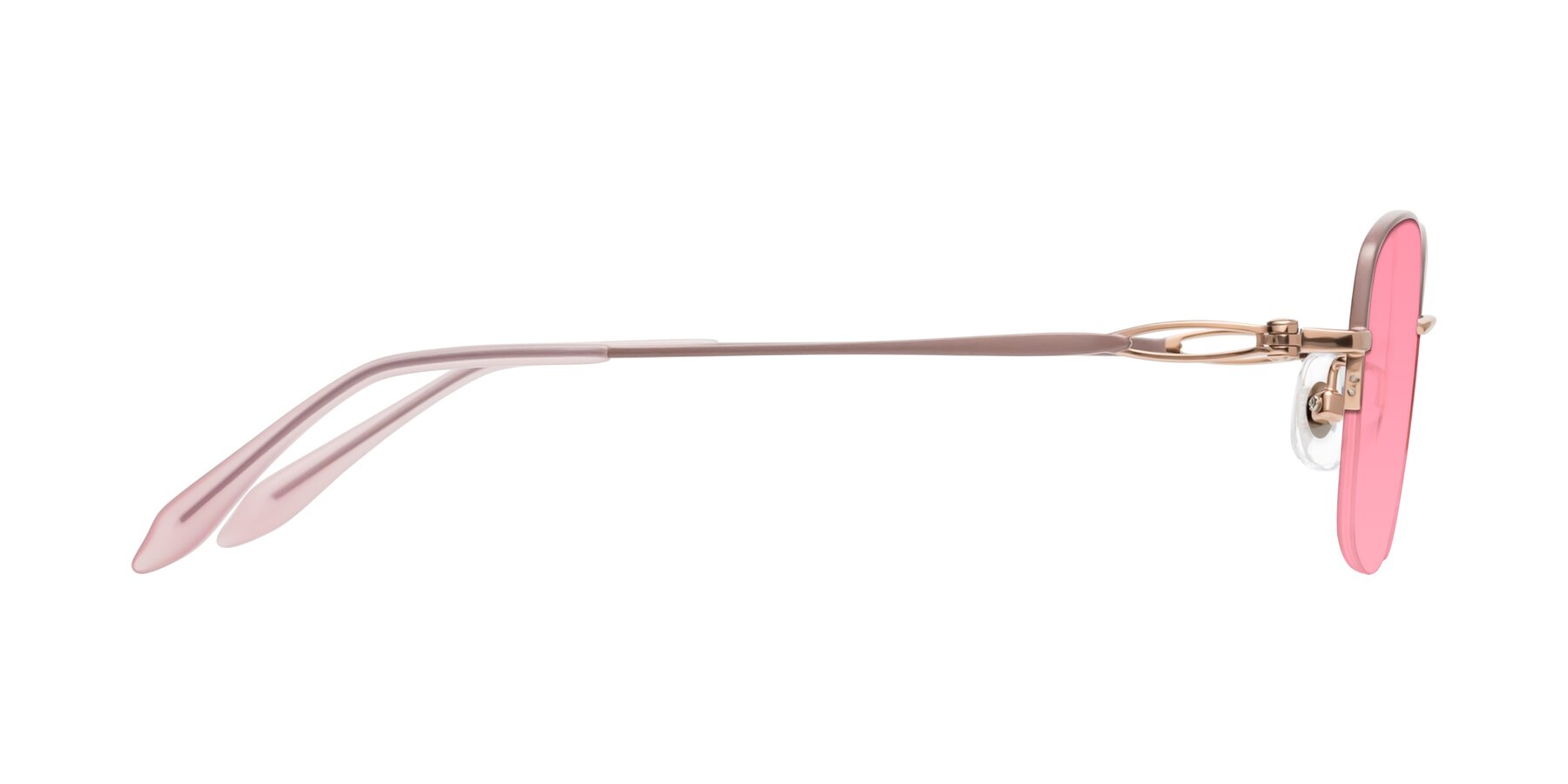 Side of Hiso in Dusty Rose with Pink Tinted Lenses