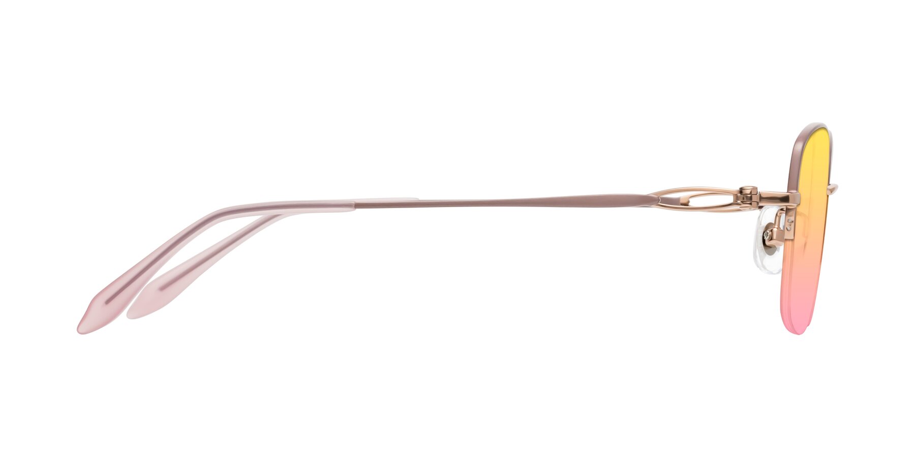 Side of Hiso in Dusty Rose with Yellow / Pink Gradient Lenses