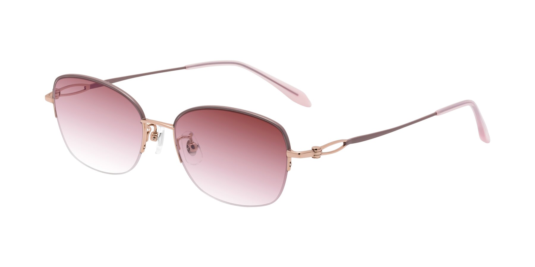 Angle of Hiso in Dusty Rose with Garnet Gradient Lenses