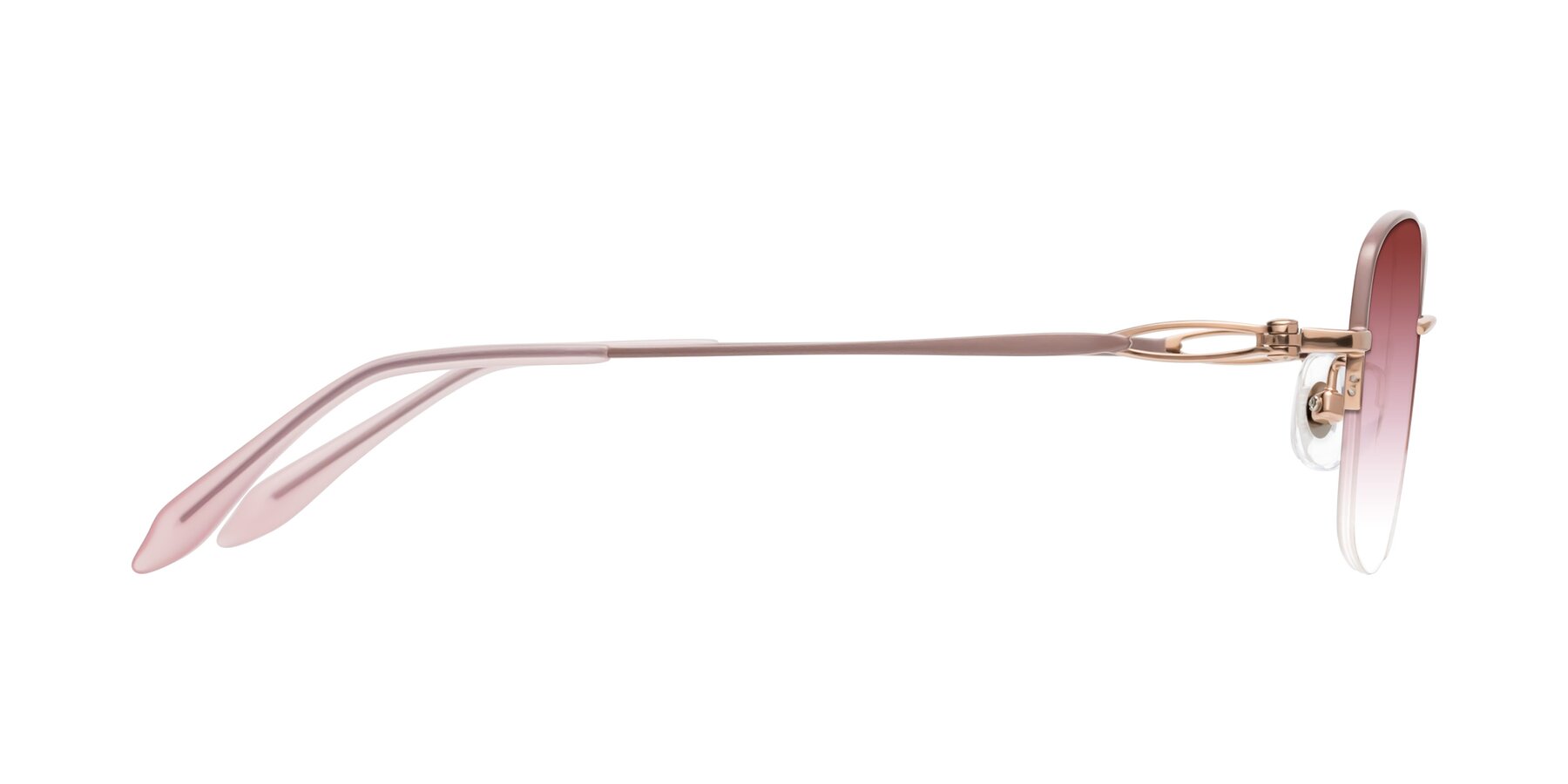 Side of Hiso in Dusty Rose with Garnet Gradient Lenses