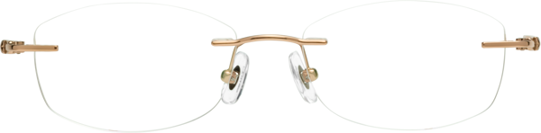 Rose Gold Titanium Oval Rimless Eyeglasses - Washa