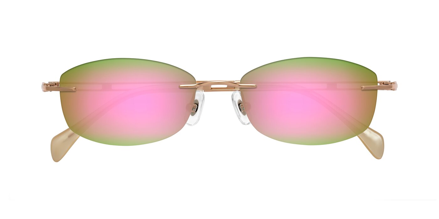 Washa - Rose Gold Flash Mirrored Sunglasses