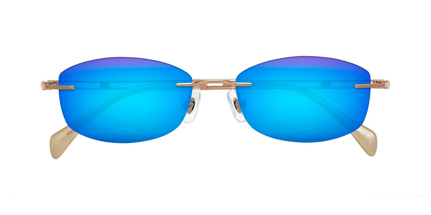 Washa - Rose Gold Flash Mirrored Sunglasses