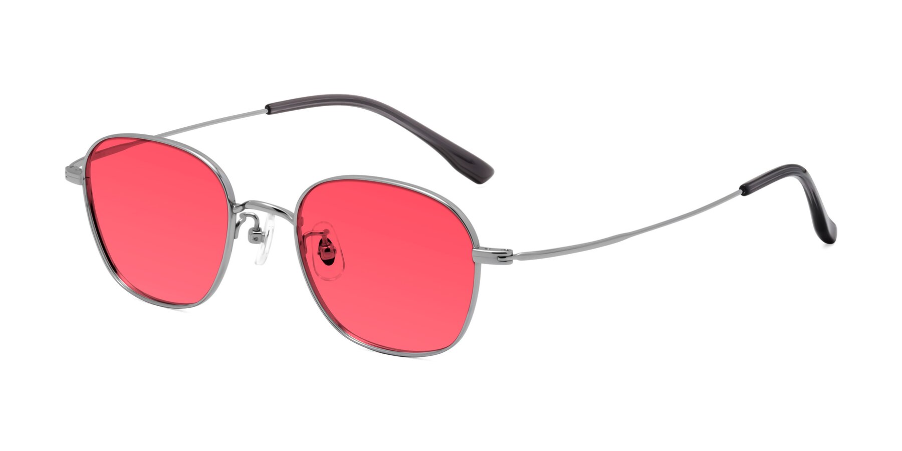Angle of Jelo in Silver with Red Tinted Lenses